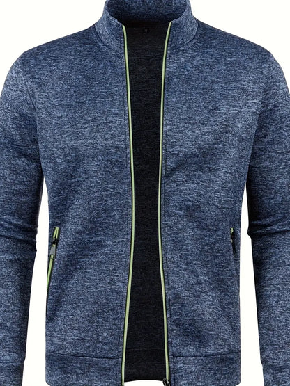 Chaqueta con Cierre de Cremallera y Cuello Alto para Hombre | Ideal para Actividades Deportivas
