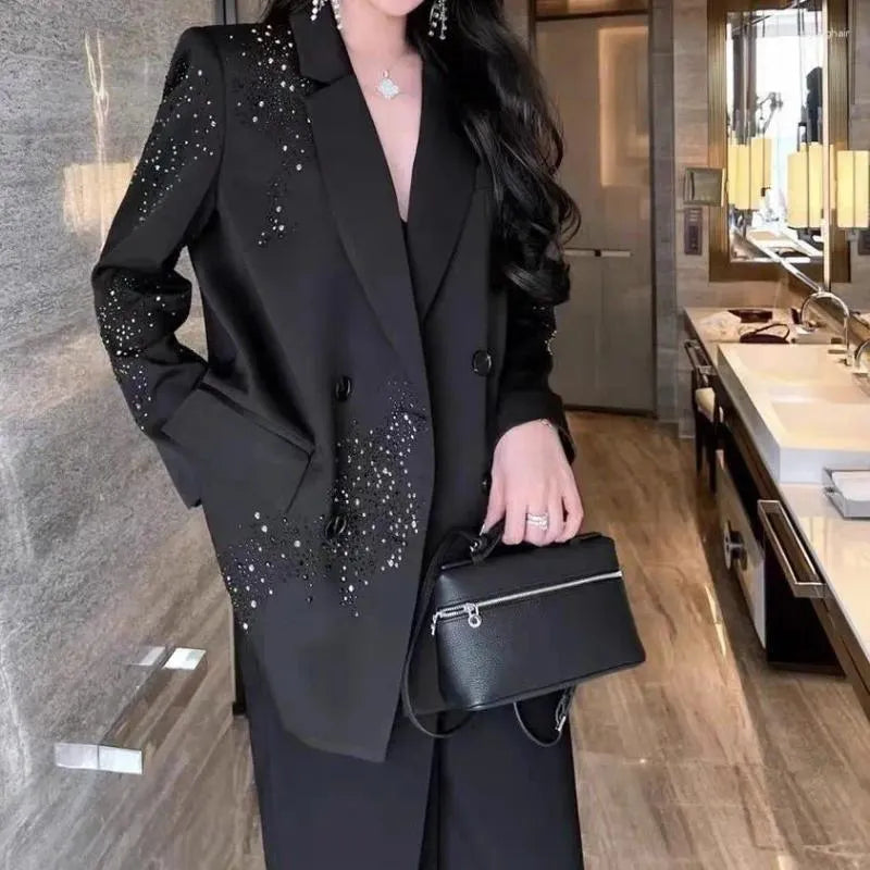 Blazer con Cierre de Un Botón y Ornaments en Strass para Mujer | Ideal para Ocasiones Formales y Eventos