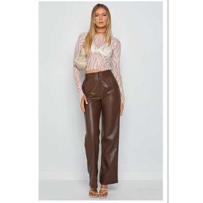 Pantalón de Talle Alto con Corte Recto para Mujer | Ideal para Salidas o Eventos