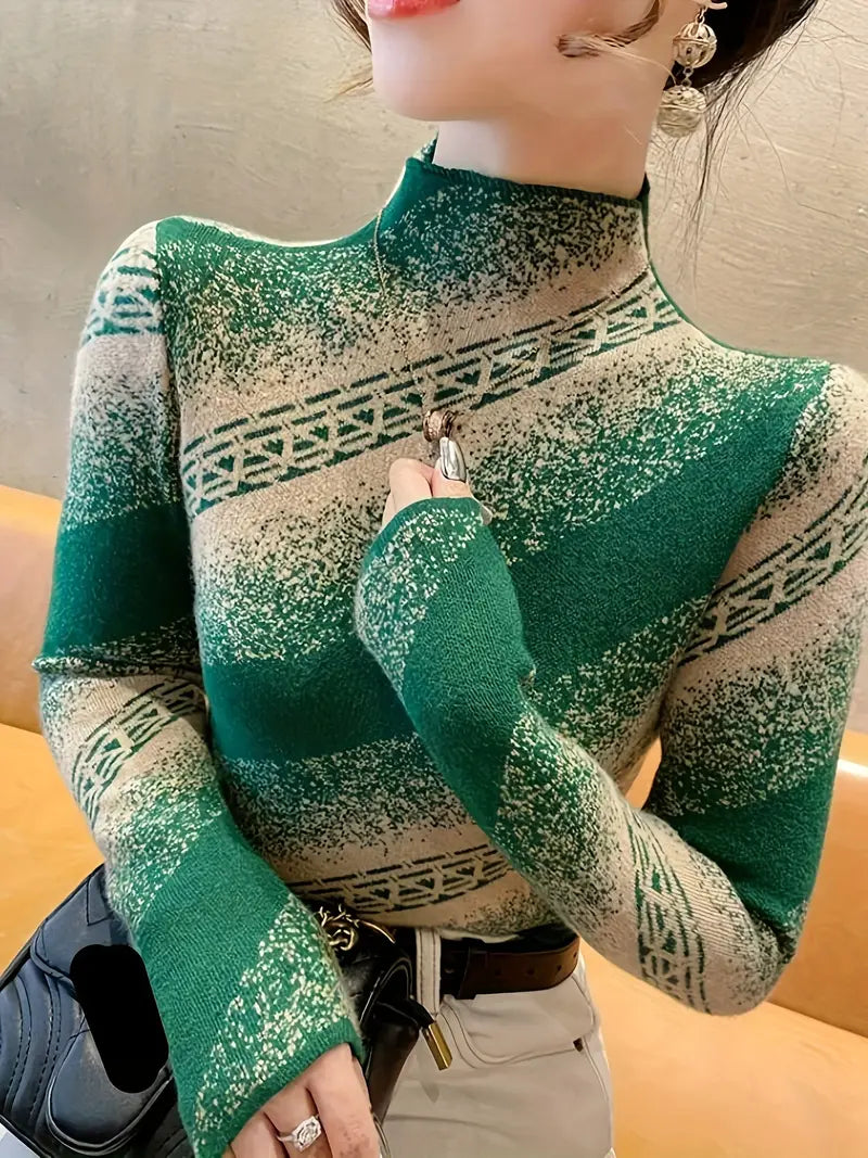 Jersey De Punto Con Diseño De Rayas Para Mujer | Ideal Para Uso Diario