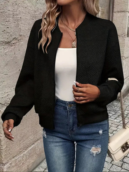 Chaqueta Con Cremallera Frontal Y Corte Holgado Para Mujer | Ideal Para Uso Diario O Entretiempo