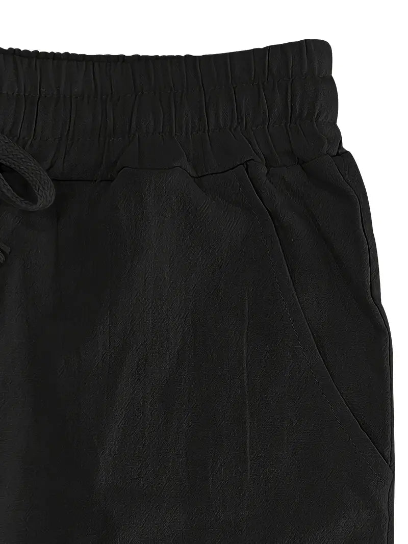 Pantalón Casual de Corte Amplio con Cintura Elástica y Bolsillos Profundos para Hombre | Ideal para Uso Diario