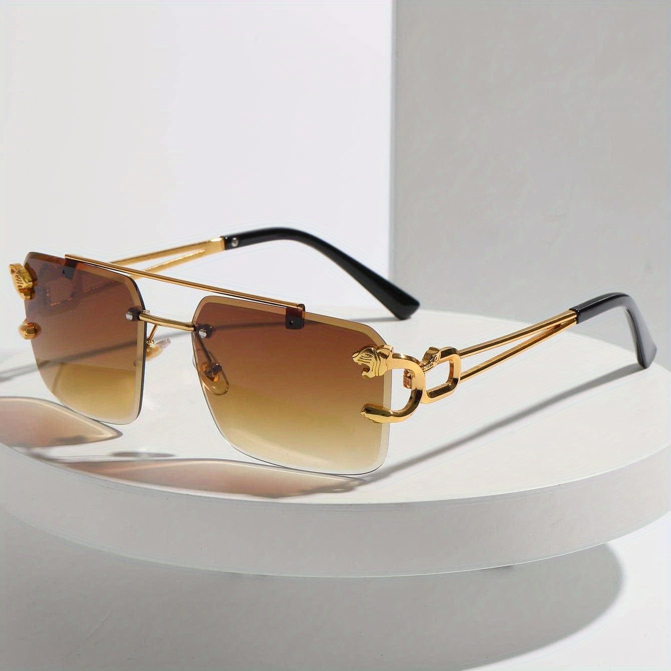 Gafas de Sol sin Montura de Inspiración Retro para Hombres | Ideal para Uso Diario