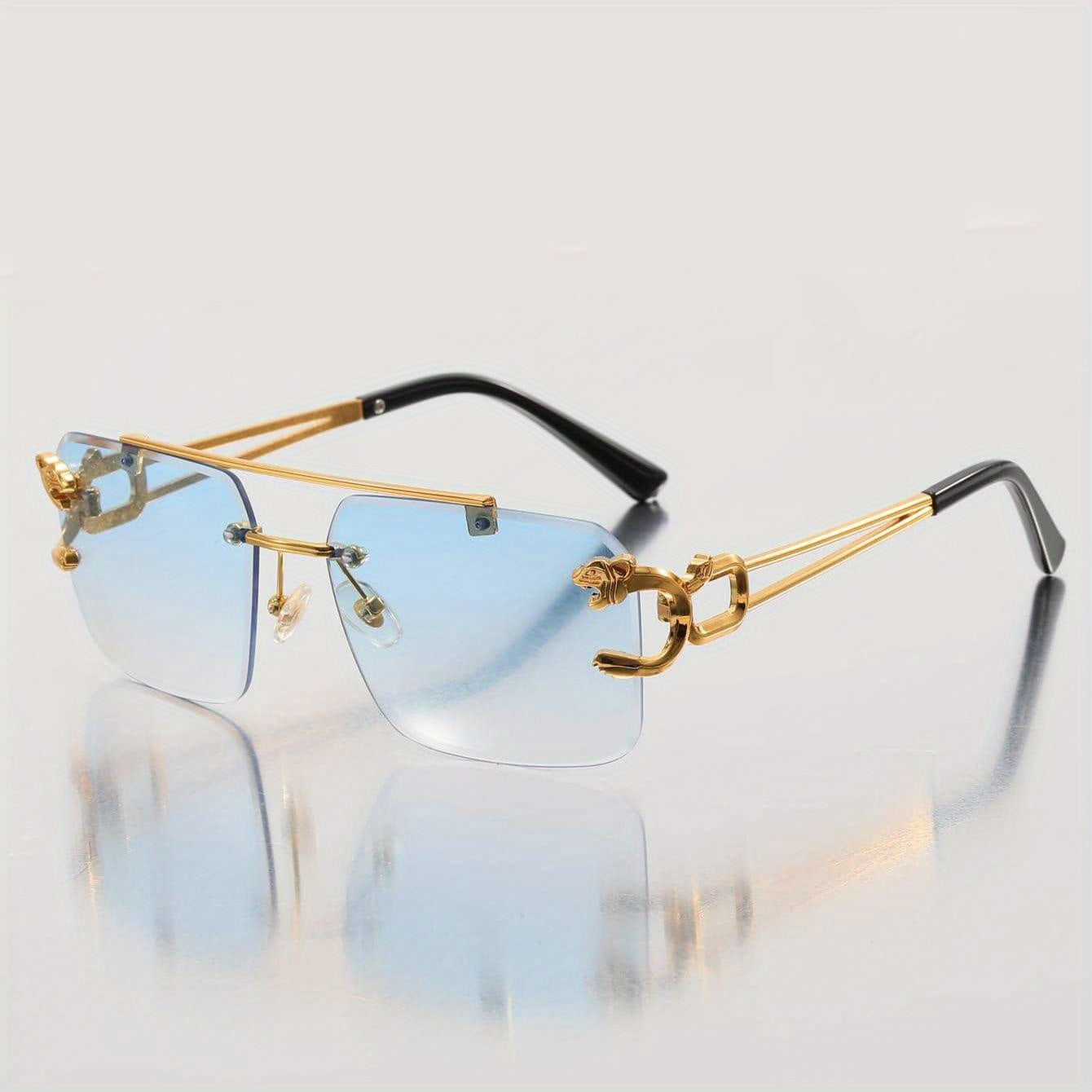 Gafas de Sol sin Montura de Inspiración Retro para Hombres | Ideal para Uso Diario