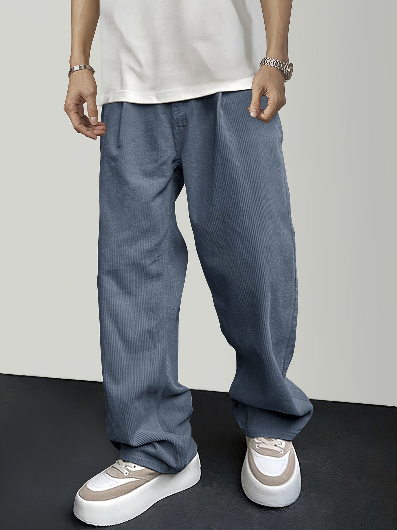 Pantalones Para Hombre Con Corte Recto Y Cintura Con Cordón Para Hombre | Ideal Para Uso Diario
