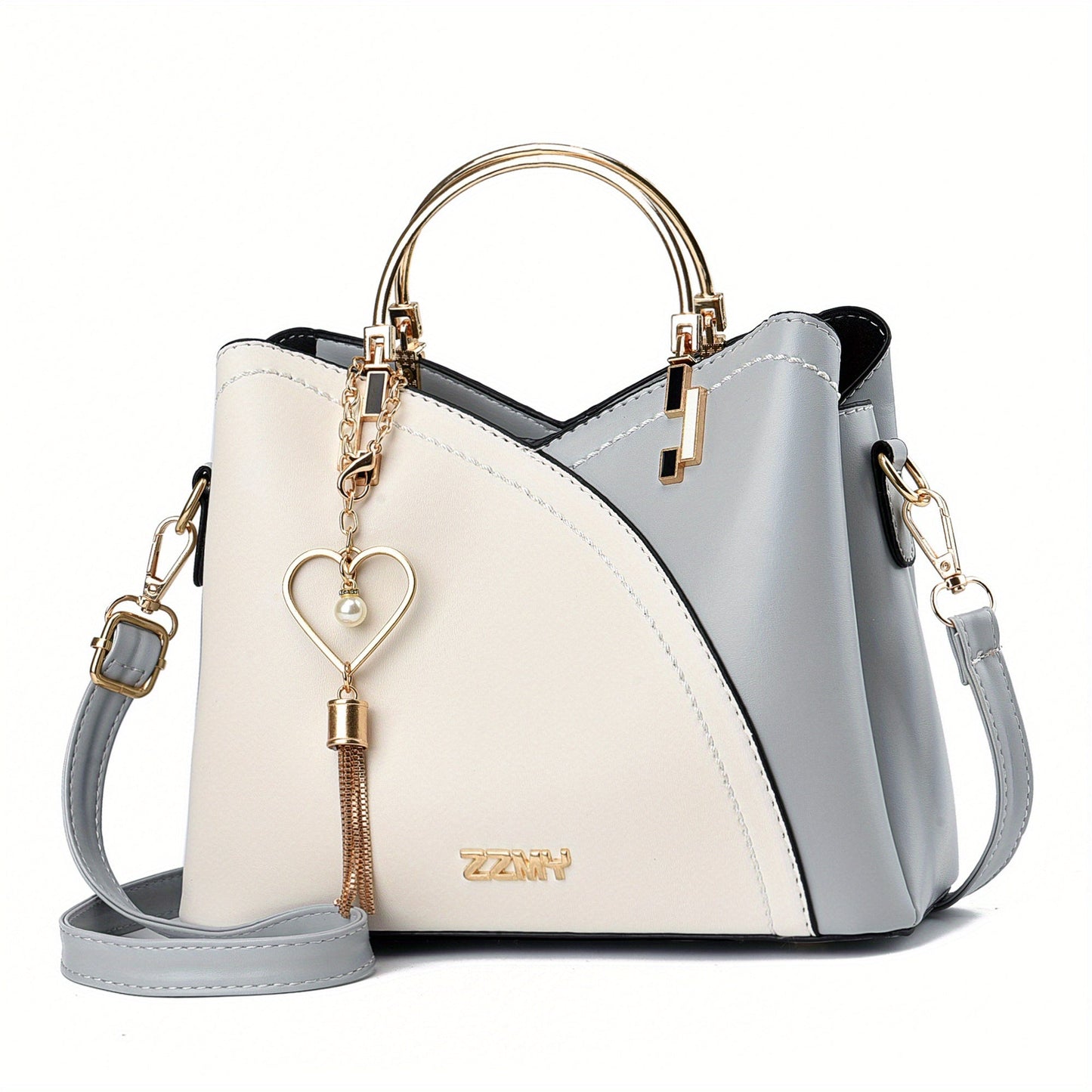 Bolso de Mano con Compartimento Principal y Detalles Color Block para Mujer | Ideal para Uso Diario