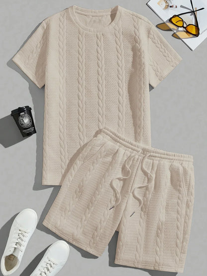 Conjunto de Dos Piezas con Motivo Trenzado en Relieve para Mujer | Ideal para Uso Diario