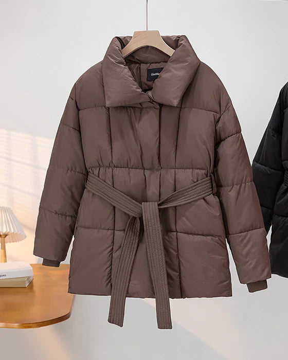 Chaqueta Acolchada Ligera con Cuello de Solapa para Mujer | Ideal para Clima Fresco