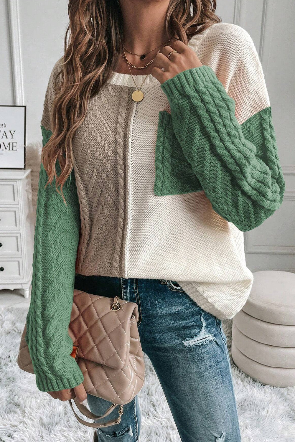 Jersey Con Diseño Color Block Y Mangas Largas Para Mujer | Ideal Para Uso Diario