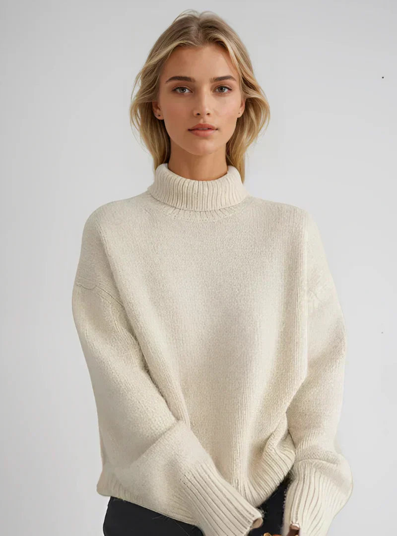Jersey De Cuello Alto Con Corte Recto Para Mujer | Ideal Para Uso Diario