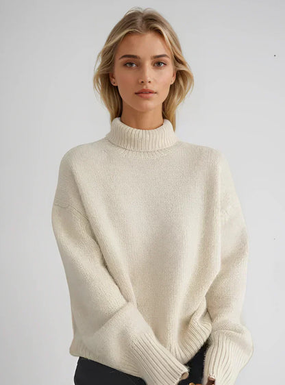 Jersey De Cuello Alto Con Corte Recto Para Mujer | Ideal Para Uso Diario