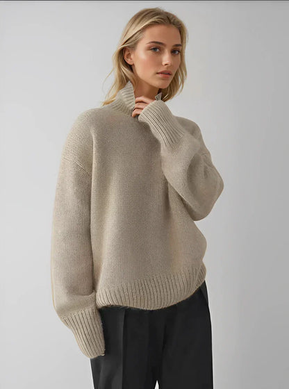 Jersey De Cuello Alto Con Corte Recto Para Mujer | Ideal Para Uso Diario