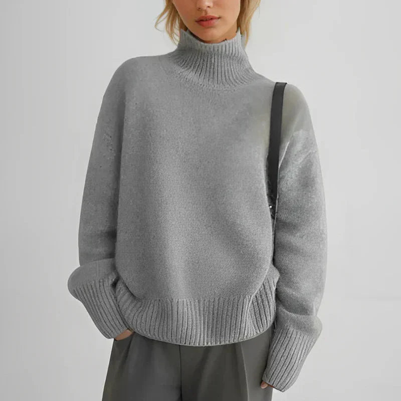 Jersey De Cuello Alto Con Corte Recto Para Mujer | Ideal Para Uso Diario
