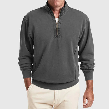 Polo de Manga Larga con Cuello con Cremallera para Hombre | Ideal para Uso Diario