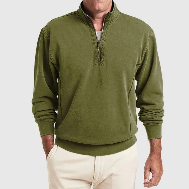 Polo de Manga Larga con Cuello con Cremallera para Hombre | Ideal para Uso Diario