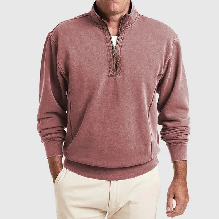 Polo de Manga Larga con Cuello con Cremallera para Hombre | Ideal para Uso Diario