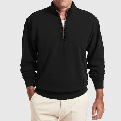 Polo de Manga Larga con Cuello con Cremallera para Hombre | Ideal para Uso Diario