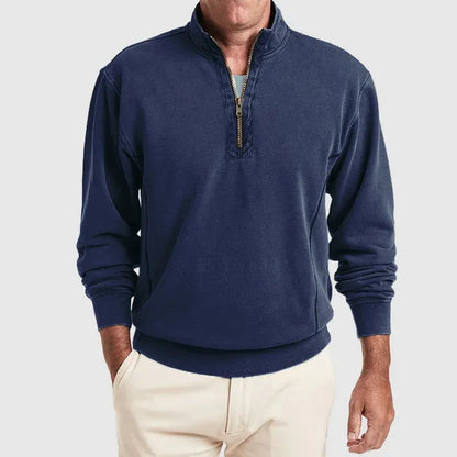Polo de Manga Larga con Cuello con Cremallera para Hombre | Ideal para Uso Diario