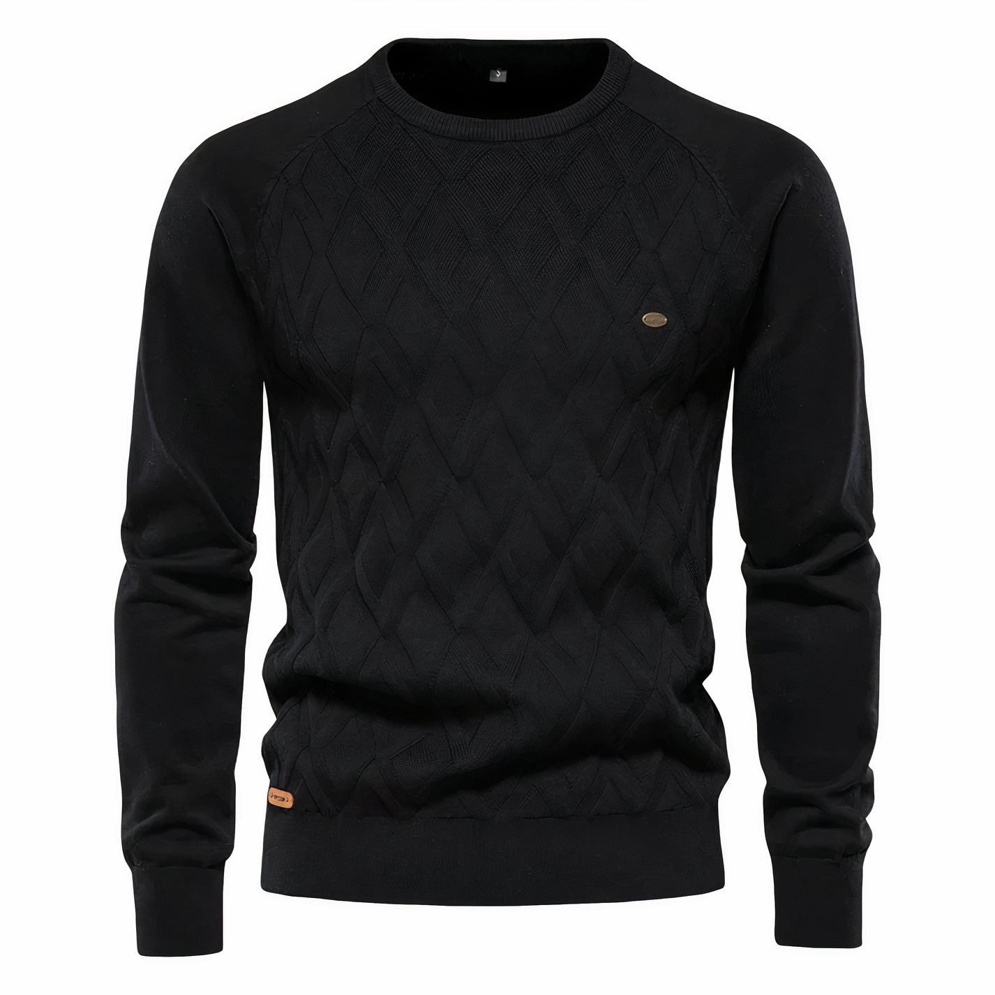 Jersey de Manga Larga con Cuello Alto y Motivo de Rombos para Hombre | Ideal para Uso Diario
