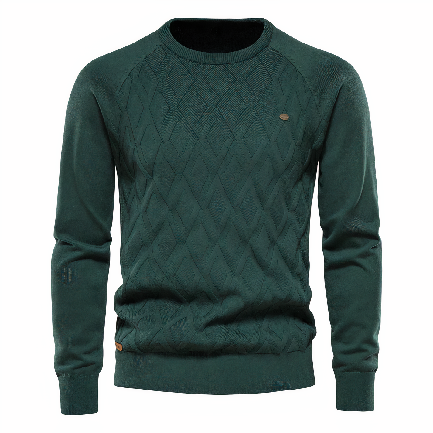 Jersey de Manga Larga con Cuello Alto y Motivo de Rombos para Hombre | Ideal para Uso Diario