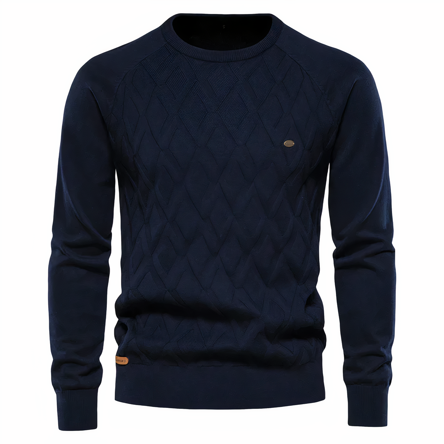 Jersey de Manga Larga con Cuello Alto y Motivo de Rombos para Hombre | Ideal para Uso Diario