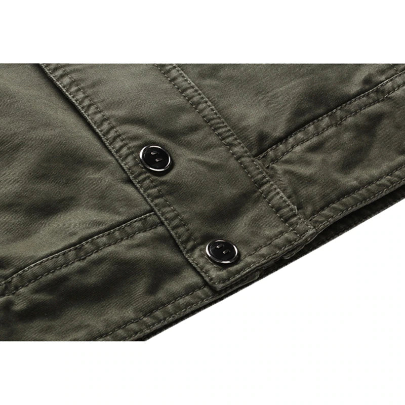 Chaqueta Con Cuello Alto Y Cierre De Botones Para Hombre | Ideal Para Uso Diario