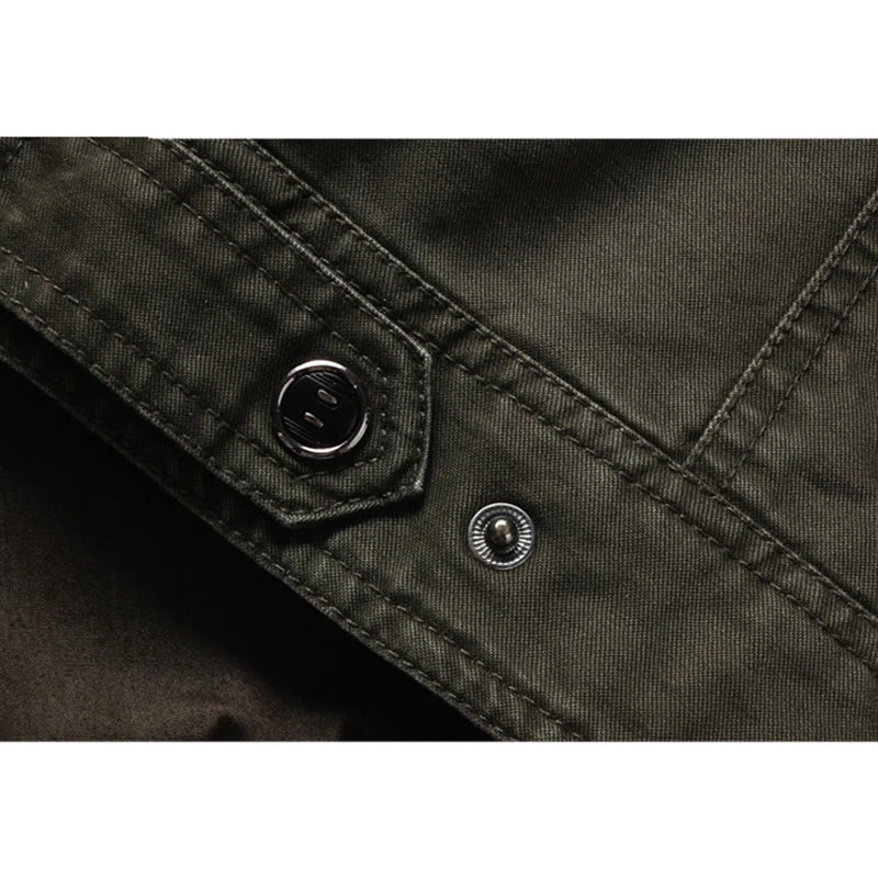 Chaqueta Con Cuello Alto Y Cierre De Botones Para Hombre | Ideal Para Uso Diario