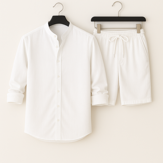 Conjunto De Dos Piezas Para Hombre Con Camisa Y Pantalón | Ideal Para Días Calurosos