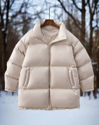 Doudoune Acolchada con Cuello Alto De Corte Amplio Para Mujer | Ideal Para El Invierno