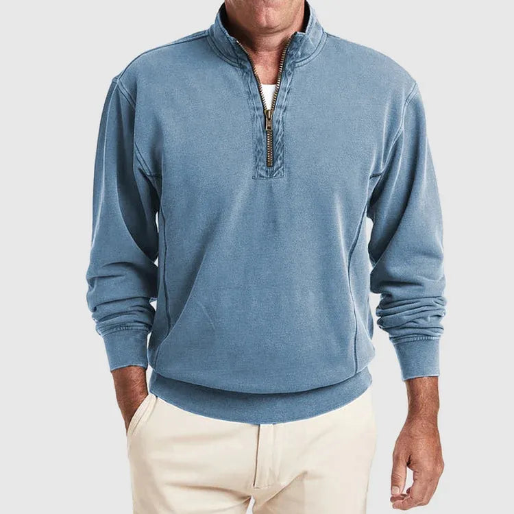 Polo de Manga Larga con Cuello con Cremallera para Hombre | Ideal para Uso Diario