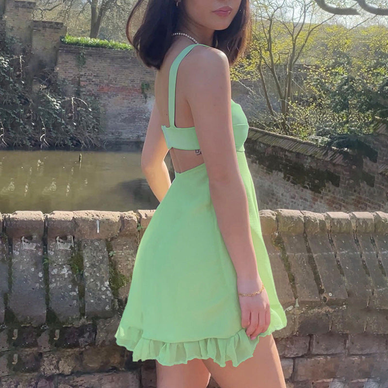Vestido Corto Con Corte Evasé Y Escote Cuadrado Para Mujer | Ideal Para Uso Diario Y Verano