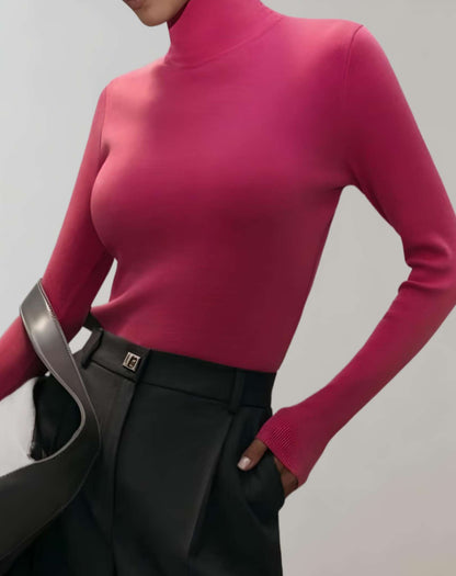 Sweater Con Cuello Alto Y Diseño Liso Para Mujer | Ideal Para Primavera, Otoño E Invierno