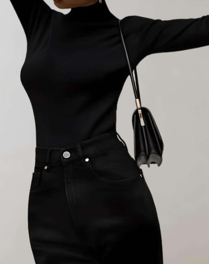 Sweater Con Cuello Alto Y Diseño Liso Para Mujer | Ideal Para Primavera, Otoño E Invierno