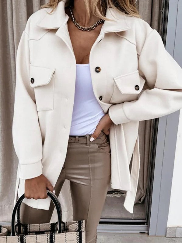 Chaqueta con Corte Ajustado y Cierre Frontal para Mujer | Ideal para Primavera, Otoño y Días Frescos