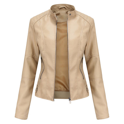 Chaqueta Corta con Cremallera Frontal y Cuello con Broches para Mujer | Ideal para la Media Estación