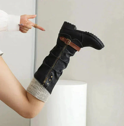 Botas Altas Con Tacón Bajo Para Mujer | Ideal Para Otoño E Invierno