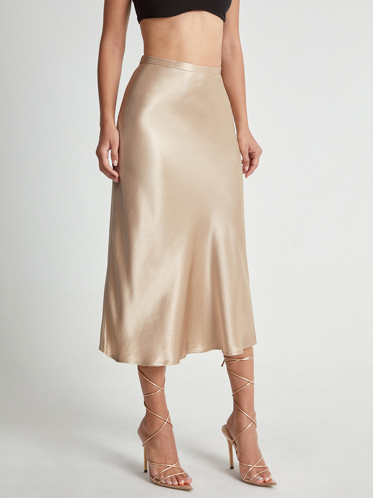 Falda Midi de Talle Alto con Corte Evasé para Mujer | Ideal para Uso Diario o Eventos Planificados