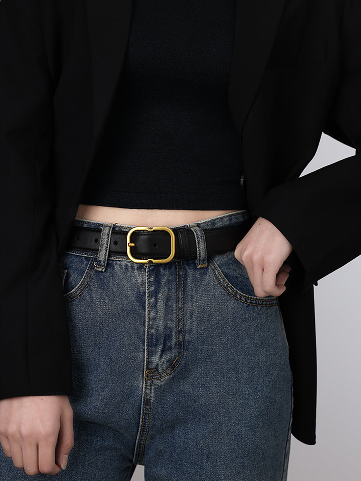Cinturón Fino Con Hebilla Dorada Para Adultos | Ideal Para Uso Diario O Formal