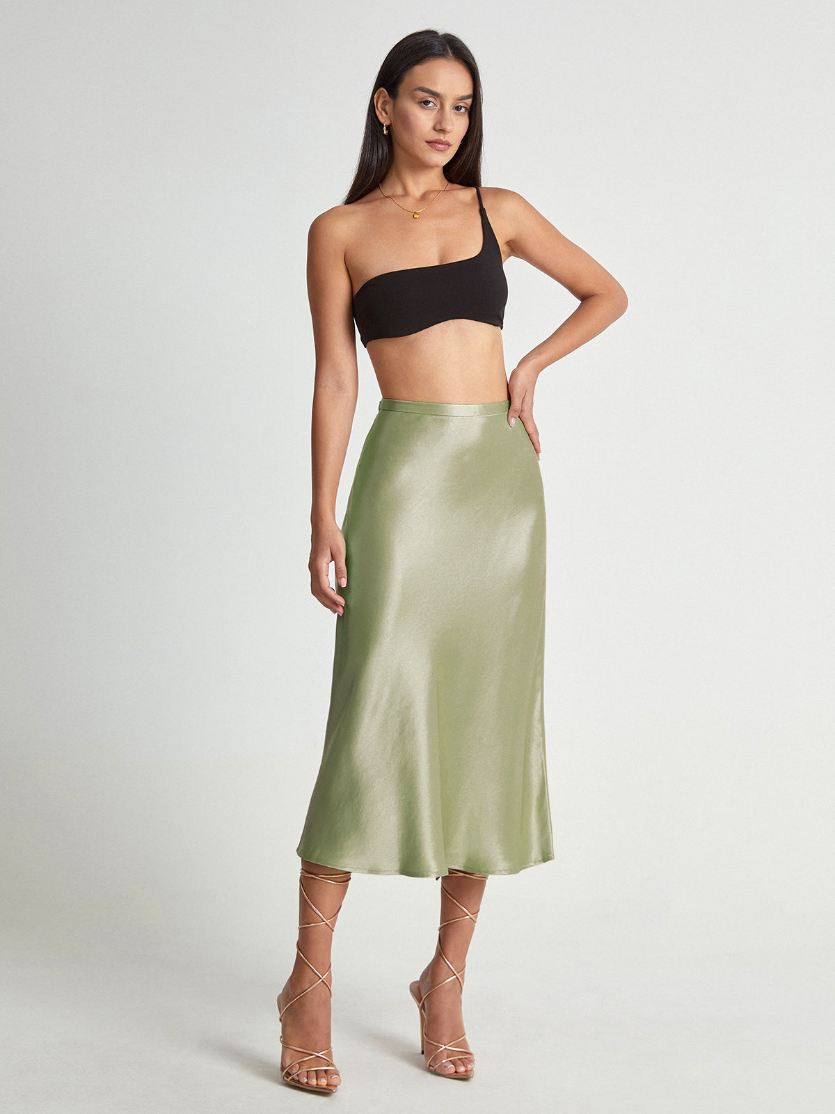 Falda Midi de Talle Alto con Corte Evasé para Mujer | Ideal para Uso Diario y Ocasiones Formales