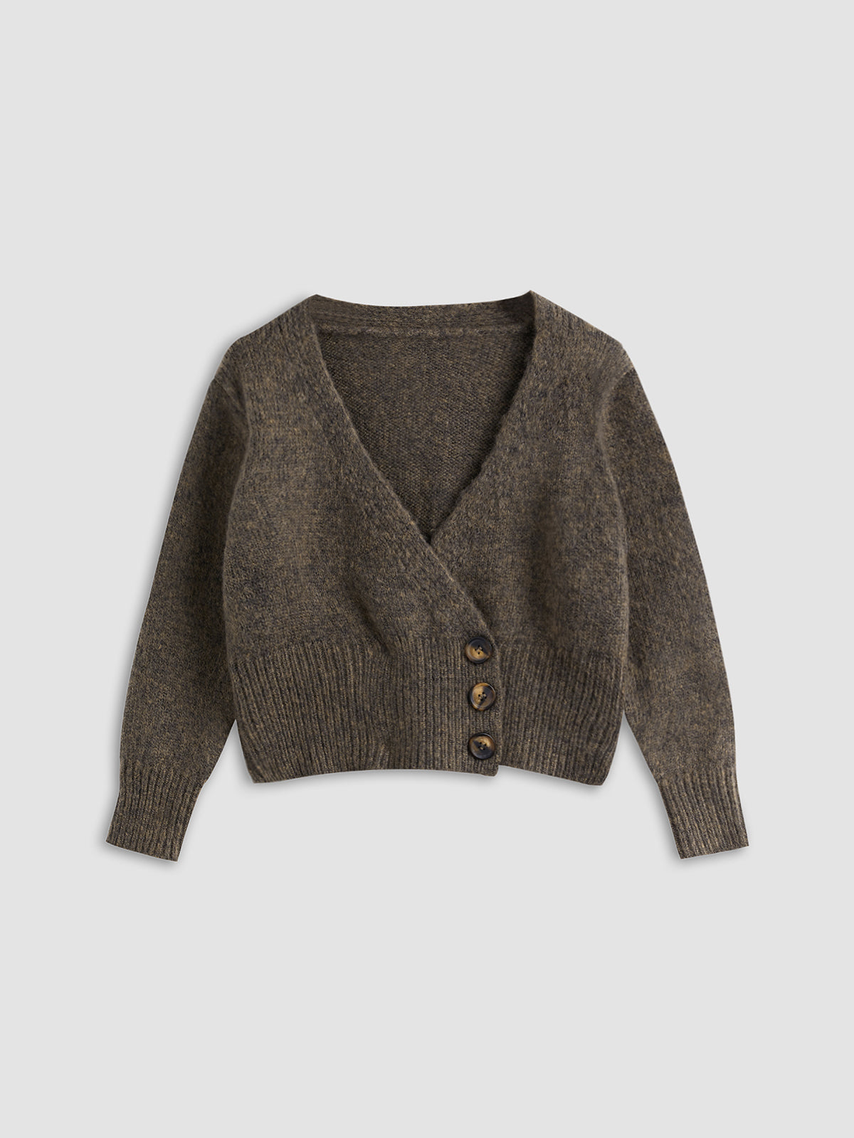 Cardigan Corto Con Botones Y Escote En V Para Mujer | Ideal Para Superposición Y Uso Diario