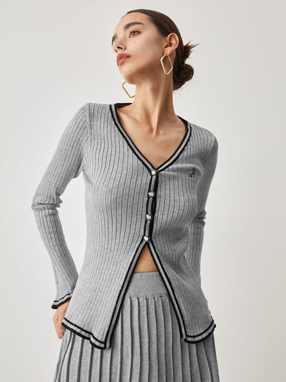 Conjunto de Dos Piezas con Cárdigan de Manga Larga y Falda Plisada para Mujer | Ideal para Uso Diario
