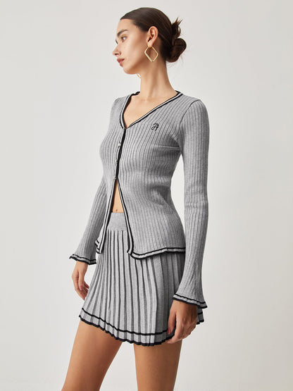 Conjunto de Cardigan y Falda Plisada para Mujer | Ideal para Uso Profesional y Salidas Urbanas