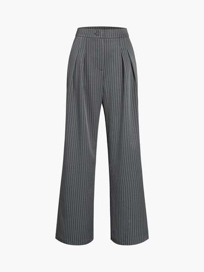 Pantalón de Rayas Finas con Corte Recto para Mujer | Ideal para Oficina y Uso Diario