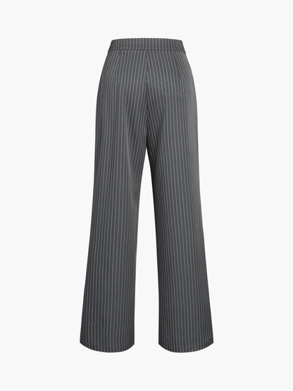 Pantalón de Rayas Finas con Corte Recto para Mujer | Ideal para Oficina y Uso Diario