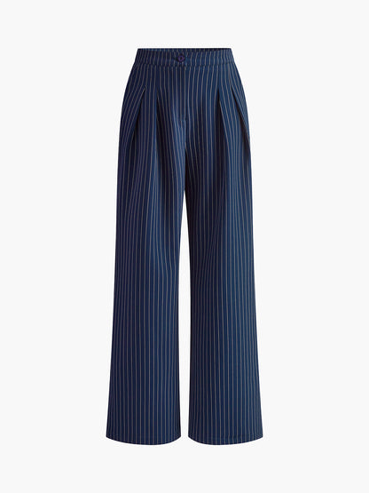 Pantalón de Rayas Finas con Corte Recto para Mujer | Ideal para Oficina y Uso Diario