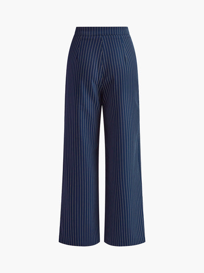 Pantalón de Rayas Finas con Corte Recto para Mujer | Ideal para Oficina y Uso Diario