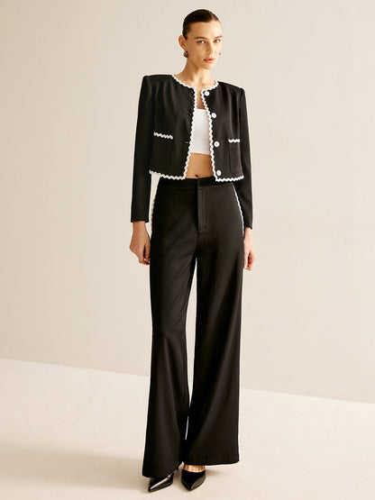 Blazer con Acabado Ondulado Contrastado para Mujer | Ideal para Uso Profesional y de Ocio