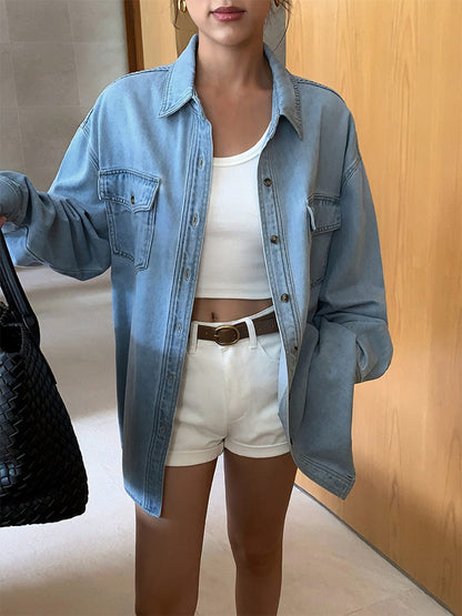Blusa Oversize Con Bolsillos Frontales Para Mujer | Ideal Para Uso Diario