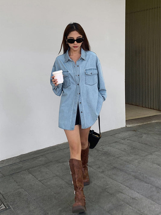 Blusa Oversize Con Bolsillos Frontales Para Mujer | Ideal Para Uso Diario