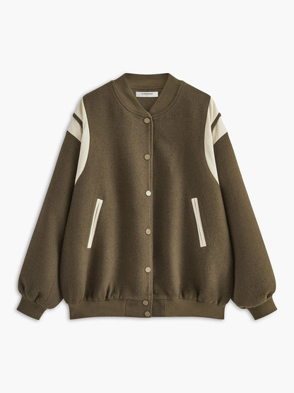 Chaqueta College Oversize con Mangas Contraste para Mujer | Ideal para Estilo Urbano